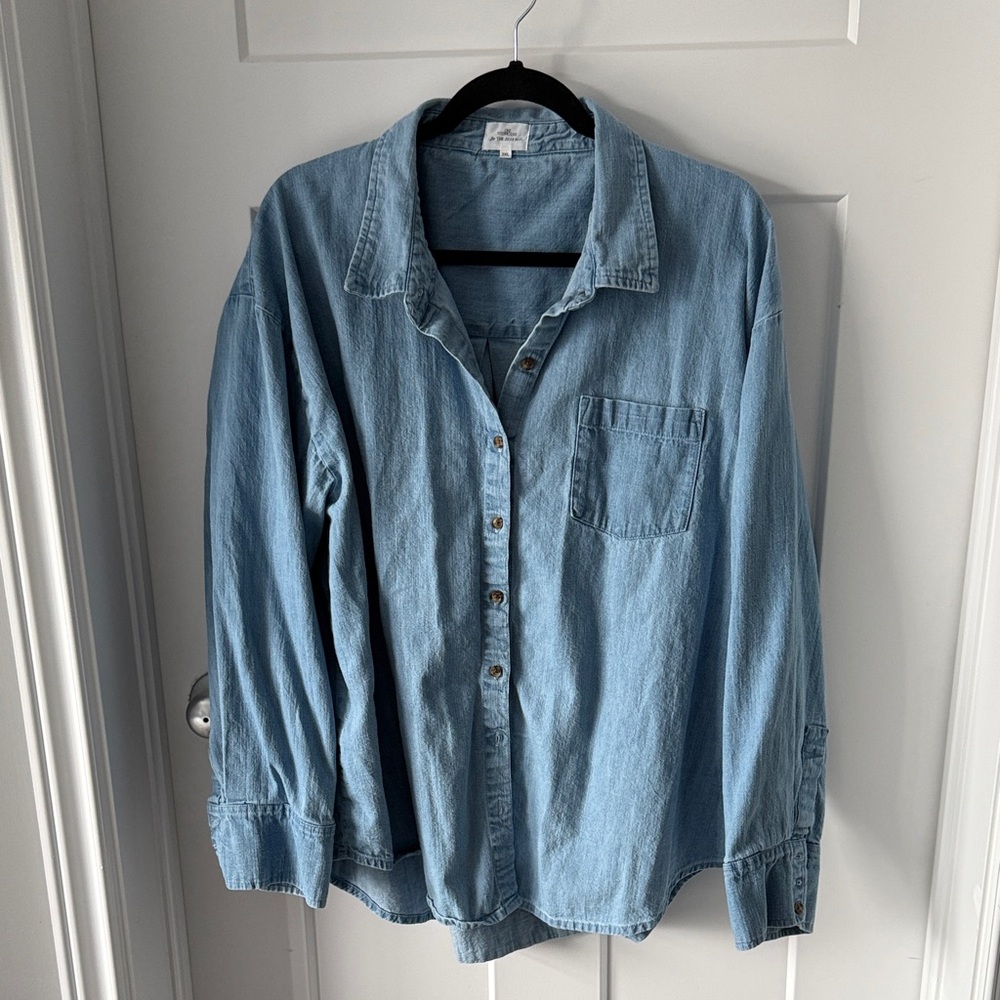 Casual Denim Button-Up Shirt Jilly Box Collab